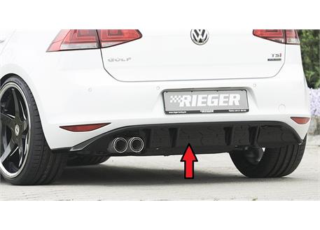 Rieger rear skirt insert for Volkswagen Golf 7 GTD 3-dr., 5-dr. before  facelift, ABS, black glossy